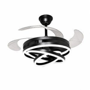 Quạt Trần Đèn, Cánh Xếp, Thiết Kế Led Hình Xoắn QT-195