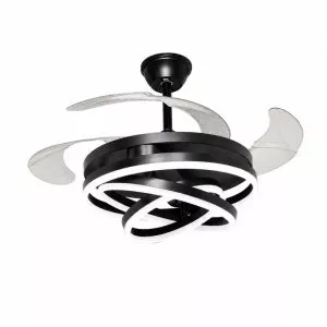 Quạt Trần Đèn, Cánh Xếp, Thiết Kế Led Hình Xoắn QT-195