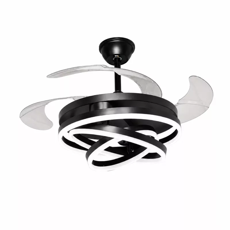 Quạt Trần Đèn, Cánh Xếp, Thiết Kế Led Hình Xoắn QT-195 - Hình ảnh 2