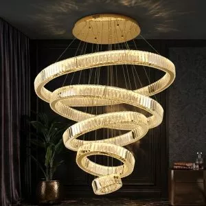 Đèn chùm phale, thiết kế 6 tầng, vòng tròn phale trắng cao cấp DC-409