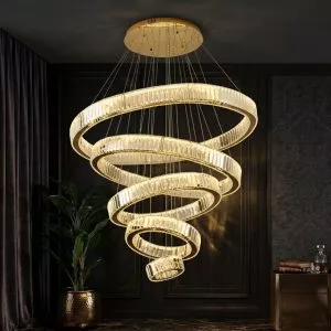 Đèn chùm phale, thiết kế 5 tầng, vòng tròn phale trắng cao cấp DC-410