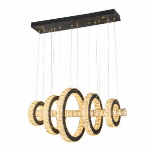 Đèn chùm phale, thiết kế thả ngang, vòng phale trắng cao cấp DC-405