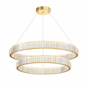 Đèn chùm phale, thiết kế 2 tầng, vòng tròn phale trắng cao cấp DC-407