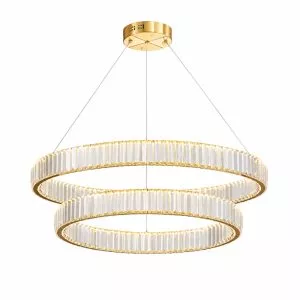 Đèn chùm phale, thiết kế 2 tầng, vòng tròn phale trắng cao cấp DC-407