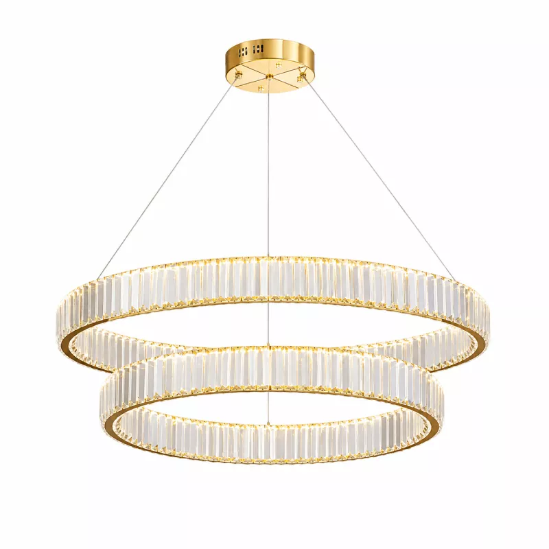 Đèn chùm phale, thiết kế 2 tầng, vòng tròn phale trắng cao cấp DC-407 - Hình ảnh 2