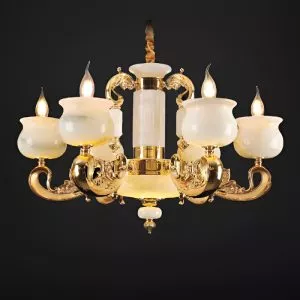 Đèn chùm tay nến, chao đá cao cấp DC-512