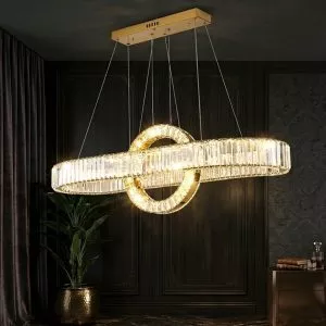 Đèn chùm phale, thiết kế thả ngang, vòng phale trắng cao cấp DC-406