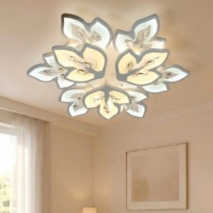 Đèn ốp trần hiện đại, thiết kế hình bông hoa, đính phale nghệ thuật OT-045