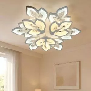 Đèn ốp trần hiện đại, thiết kế hình bông hoa, đính phale nghệ thuật OT-045