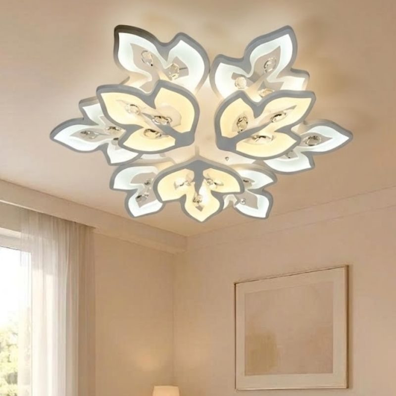 Đèn ốp trần hiện đại, thiết kế hình bông hoa, đính phale nghệ thuật OT-045 - Hình ảnh 2