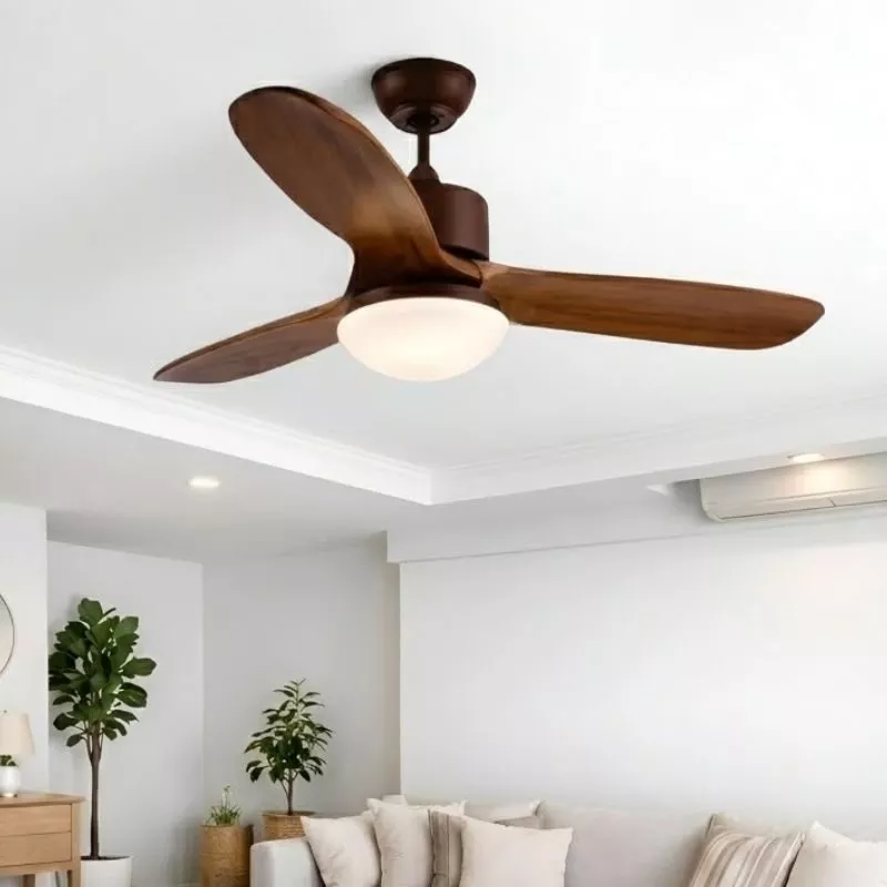 Quạt trần đèn, 3 cánh gỗ, thiết kế hiện đại QT-167