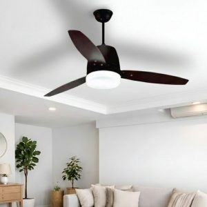 Quạt trần đèn, 3 cánh gỗ, thiết kế hiện đại QT-168