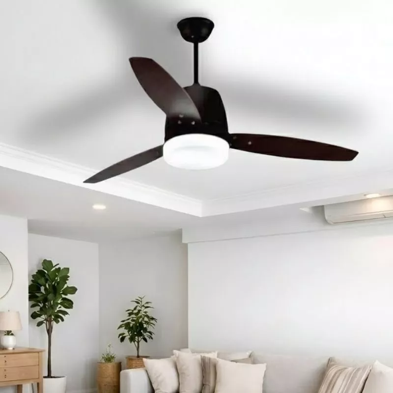 Quạt trần đèn, 3 cánh gỗ, thiết kế hiện đại QT-168