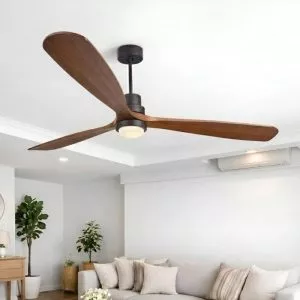 Quạt trần đèn, 3 cánh gỗ, thiết kế hiện đại QT-169