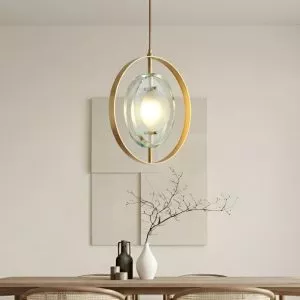 Đèn thả LED Nghệ Thuật Đá Trong Suốt Màu Xanh TDC-2103