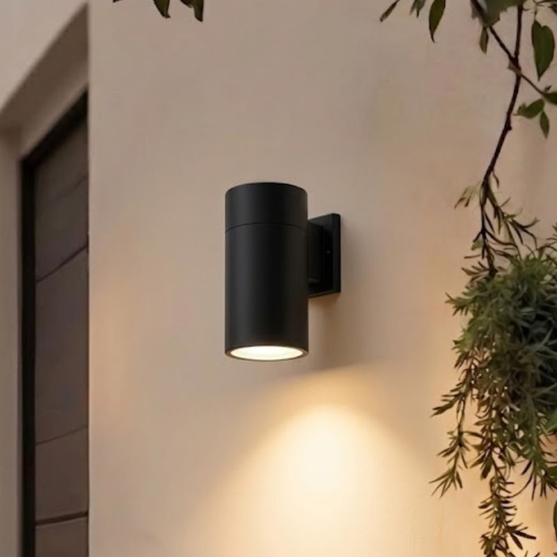 Đèn tường Led hiện đại ngoài trời kiểu trụ màu đen, hắt 1 đầu VNT-369Đ