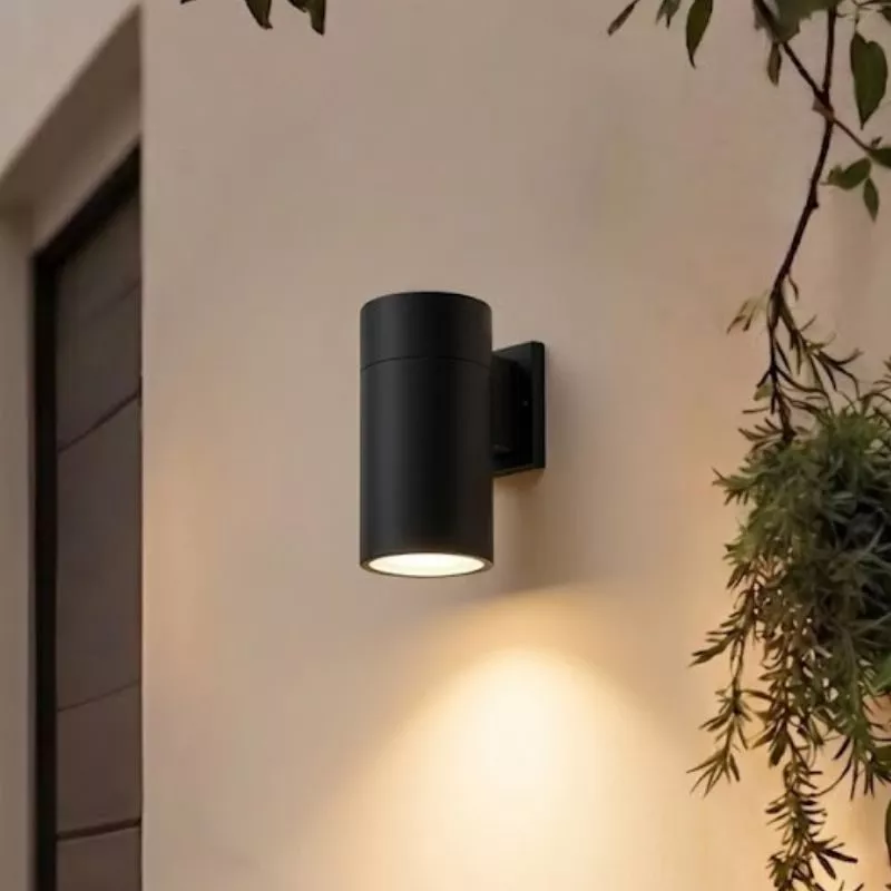 Đèn tường Led hiện đại ngoài trời kiểu trụ màu đen, hắt 1 đầu VNT-369Đ