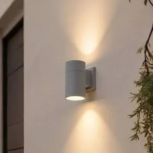 Đèn tường Led hiện đại ngoài trời kiểu trụ màu xám, hắt 1 đầu VNT-369X