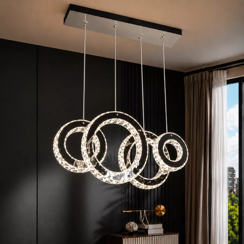 Đèn chùm phale, thiết kế thả ngang, 3 vòng hiện đại DC-402