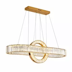 Đèn chùm phale, thiết kế thả ngang, vòng phale trắng cao cấp DC-406