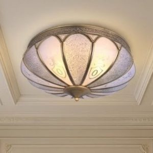Đèn ốp trần đồng, mặt kính nghệ thuật OCD-016