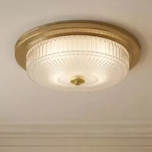 Đèn ốp trần đồng, mặt kính nghệ thuật OCD-017