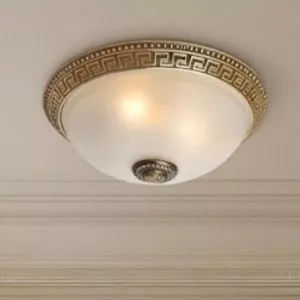 Đèn ốp trần đồng, mặt kính nghệ thuật OCD-018