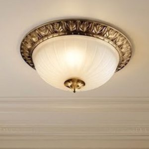 Đèn ốp trần đồng, mặt kính nghệ thuật OCD-019