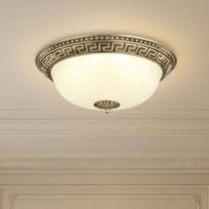 Đèn ốp trần cổ điển, mặt thủy tinh nghệ thuật OCD-040