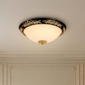 Đèn ốp trần cổ điển, mặt thủy tinh nghệ thuật OCD-041