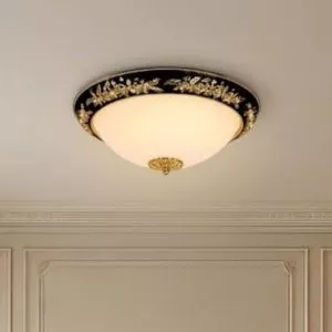 Đèn ốp trần cổ điển, mặt thủy tinh nghệ thuật OCD-041