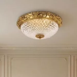 Đèn ốp trần cổ điển, mặt thủy tinh nghệ thuật OCD-070