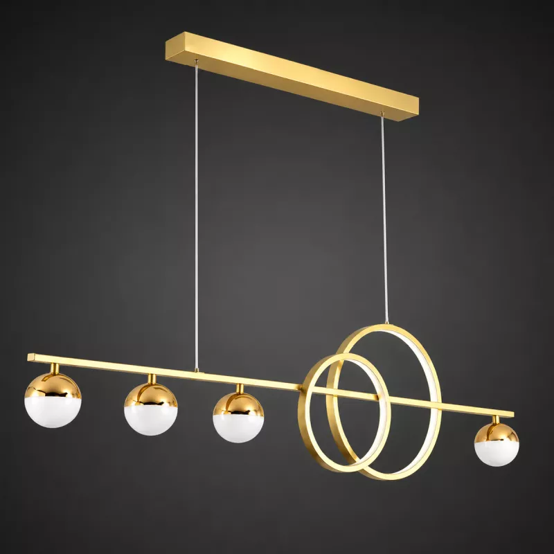 Đèn thả hiện đại - thiết kế thả ngang, vòng led hiện đại phối quả cầu DT-23 - Hình ảnh 5