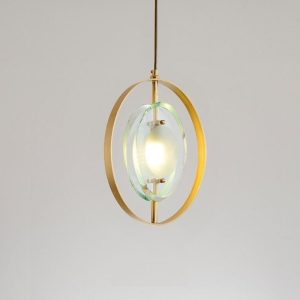 Đèn thả LED Nghệ Thuật Đá Trong Suốt Màu Xanh TDC-2103