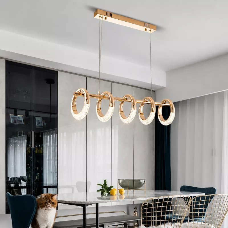 Đèn thả LED nghệ thuật 5 bóng hình vòng tròn hoa tai DT-01 - Hình ảnh 5