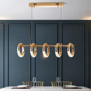 Đèn thả LED nghệ thuật 5 bóng hình vòng tròn hoa tai DT-01
