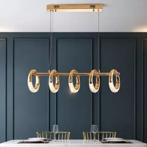 Đèn thả LED nghệ thuật 5 bóng hình vòng tròn hoa tai DT-01