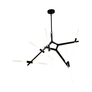 Đèn thả thiết kế Bắc Âu, thanh ngang phối thủy tinh ống hiện đại DT-17