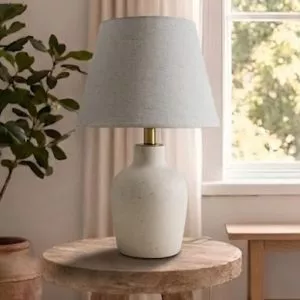 Đèn bàn thân gốm, chụp vải phong cách Wabi-Sabi Nhật Bản DB-699