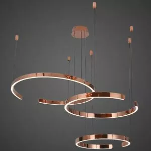 Đèn thả hiện đại thiết kế vòng khuyết inox si hồng cao cấp DC-676