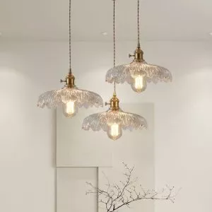 Đèn thả Decor – Thiết kế hiện đại thủy tinh vân lá TDC-2266