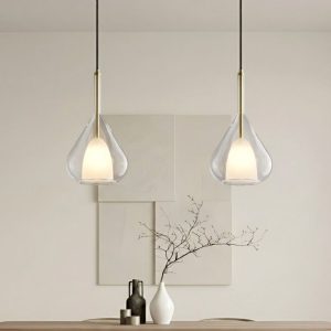 Đèn thả Decor – Thiết kế hiện đại hình nón phối thủy tinh hai lớp TDC-2267