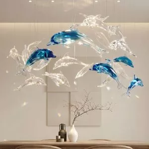 Đèn thả Decor – Thiết kế hiện đại thủy tinh hình cá heo TDC-2278