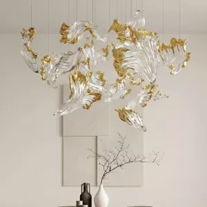 Đèn thả Decor – Thiết kế hiện đại thủy tinh hình chiếc lá TDC-2280