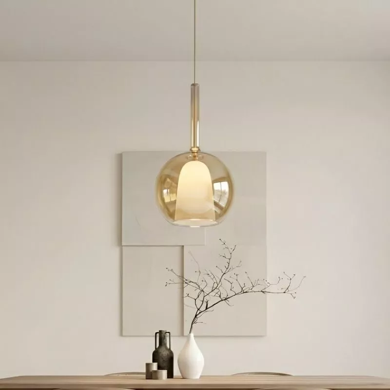 Đèn thả Decor – Thiết kế hiện đại thủy tinh màu trà TDC-2287