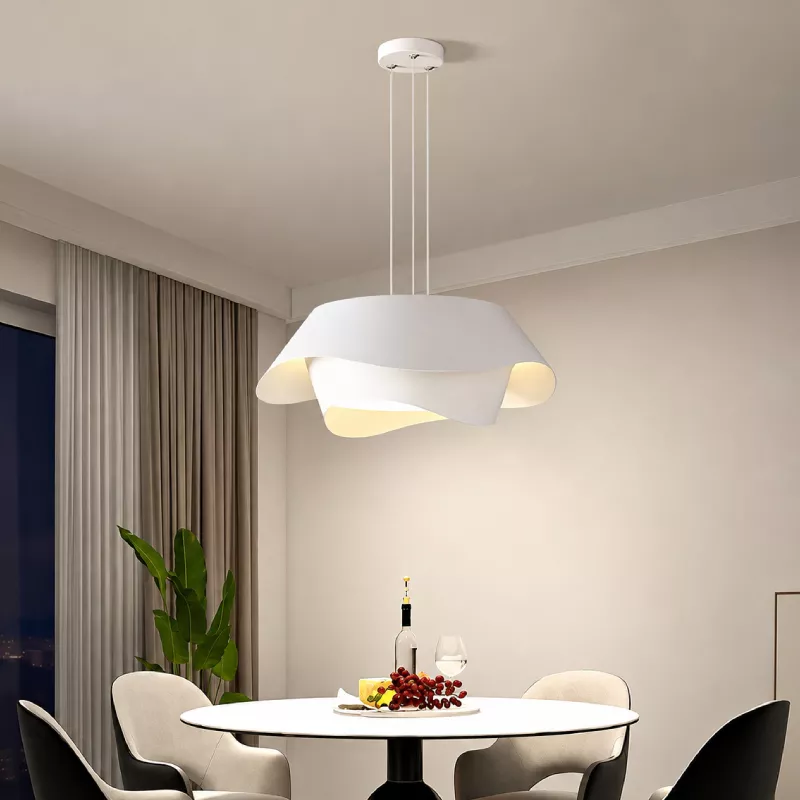 Đèn thả bàn ăn hiện đại dạng cánh hoa uốn lượn màu trắng TDC-2273 - Hình ảnh 3
