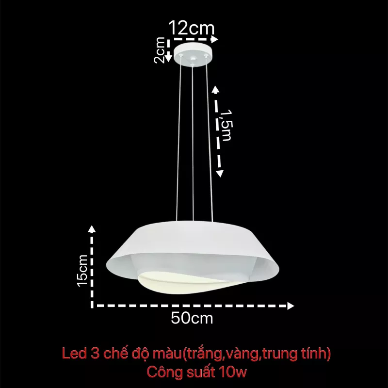 Đèn thả bàn ăn hiện đại dạng cánh hoa uốn lượn màu trắng TDC-2273 - Hình ảnh 4