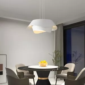 Đèn thả bàn ăn hiện đại dạng cánh hoa uốn lượn màu trắng TDC-2273