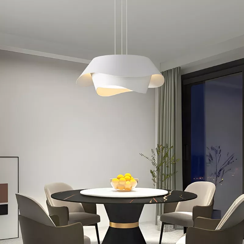 Đèn thả bàn ăn hiện đại dạng cánh hoa uốn lượn màu trắng TDC-2273 - Hình ảnh 2