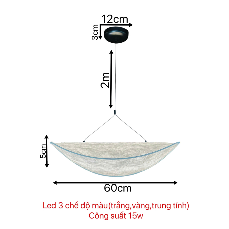 Đèn thả Decor - Thiết kế đơn giản hình cánh diều TDC-2256 - Hình ảnh 10